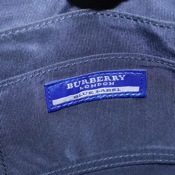 BURBERRY Nova Check Blue Label Shoulder Bag Canvas Beige Auth BD899 - Picture 11 of 16